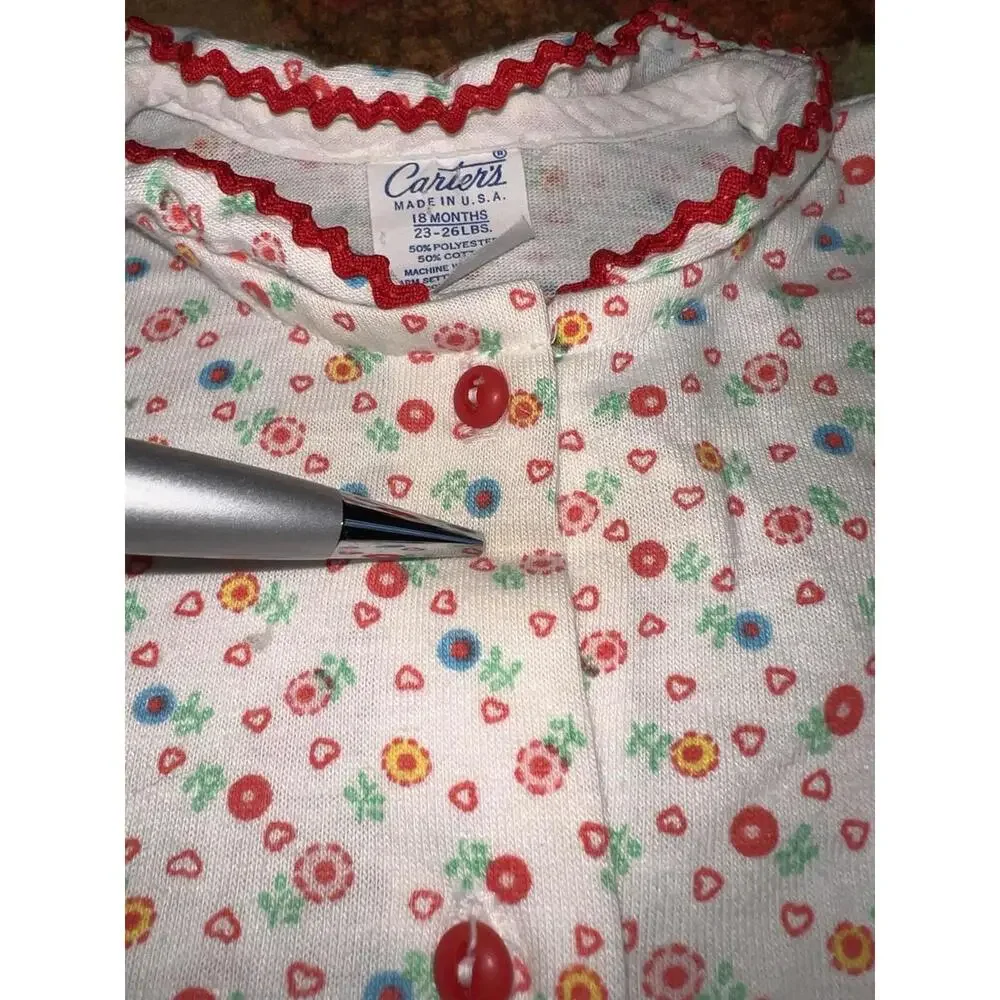 Authentic 70s Carter's‎ Floral Ruffle Top Shirt Made in USA 18 Mo
